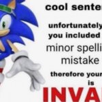 sonic minor spelling mistake