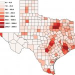 Texas population density by county 2014