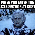 It's pretty cold | WHEN YOU ENTER THE FREEZER SECTION AT COSTCO | image tagged in freezing cold,memes,funny memes,funny,freezing,costco | made w/ Imgflip meme maker