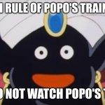 Mr. Popo Pecking order. | 12TH RULE OF POPO'S TRAINING; DO NOT WATCH POPO'S TV | image tagged in mr popo pecking order | made w/ Imgflip meme maker