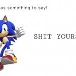 I will do as you command, Sonic | SHIT YOURSELF | image tagged in sonic has something to say,sonic says | made w/ Imgflip meme maker