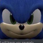 sonic i will harm you severely