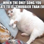 Fat Cat Crying | WHEN THE ONLY SONG YOU RELATE TO IS "CHUBBIER THAN EVER" | image tagged in fat cat crying,fat cat 2,fat cat,chubby,fat,song | made w/ Imgflip meme maker