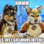 Furry News | HMMM; THINGS JUST GOT MORE INTERESTING | image tagged in furry news | made w/ Imgflip meme maker