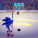 sonic aiming puck at shy guy