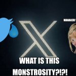 X | MANAGER! WHO MADE LARRY CRY?!? WHAT IS THIS; MONSTROSITY?!?! | image tagged in twitter x | made w/ Imgflip meme maker