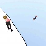 VRoid girl gets thrown off cliff