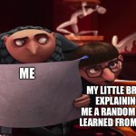 Can u don’t | ME; MY LITTLE BROTHER EXPLAINING TO ME A RANDOM FACT HE LEARNED FROM TIKTOK | image tagged in vector explaining to gru,tiktok | made w/ Imgflip meme maker