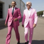 Pink Obama and Biden