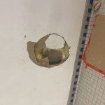 Hole in school wall