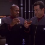 Sisko and Admiral Ross have a drink