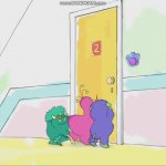 All friends are knocking the door. GIF Template