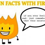 facts with firey | if you ever feel sad, just remember that this exists | image tagged in fun facts with firey | made w/ Imgflip meme maker