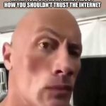 The Rock Eyebrows | YOUR MOM TELLS YOU SHE READ AN ARTICLE ON THE INTERNET ABOUT HOW YOU SHOULDN'T TRUST THE INTERNET | image tagged in the rock eyebrows,memes | made w/ Imgflip meme maker