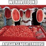 Lmao | WE HAVE FOUND; A VEGAN SLAUGHTERHOUSE | image tagged in vegan slaughterhouse | made w/ Imgflip meme maker