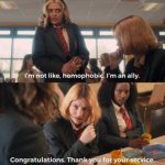 "I'm an ally" from Heartstoppers meme