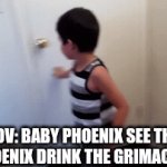 How did Ice Phoenix just died by drinking the grimace shake? | POV: BABY PHOENIX SEE THAT ICE PHOENIX DRINK THE GRIMACE SHAKE | image tagged in gifs,phoenix,grimace shake | made w/ Imgflip video-to-gif maker