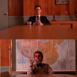 sitting at the table ping pong man serious man twin peaks
