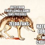 It do be like that | HATE FROM EVERY SINGLE GAME FANS POSSIBLE; ZELDA FANS; HATE FROM FORTNITE; MINE CRAFT FANS | image tagged in arrow wolf,fortnite,minecraft,hate,legend of zelda | made w/ Imgflip meme maker