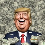 Trump loves politics - money, dollars, dollar bills meme