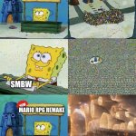 Nintendo has to do this | MARIO RPG REMAKE; SMBW; MARIO RPG REMAKE; SUPER MARIO ODYSSEY 2 | image tagged in spongebob crowd endgame,memes,funny,front page plz,front page | made w/ Imgflip meme maker