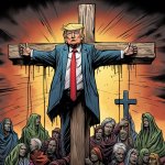 Heathen Trump pretends he's Christ for the evangelical vote meme