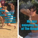 Dabbing Dude | Zelda fans fighting over the timeline; Zelda fans fighting over Link and Zelda having a relationship; Me just enjoying Tears of The Kingdom | image tagged in dabbing dude | made w/ Imgflip meme maker