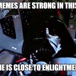 The force is strong with this one | THE MEMES ARE STRONG IN THIS ONE; SHE IS CLOSE TO ENLIGHTMENT | image tagged in the force is strong with this one | made w/ Imgflip meme maker