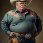 Fat gunslinger Trump