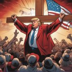 Trump being indicted for our sins - Jesus Crucifixion meme