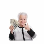 granny holding money template