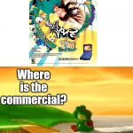 help! help! i need to find the commercial version for this print ad in the photo! | Where is the commercial? | image tagged in sad yoshi,yoshi,ytt,yoshi's universal gravitation,topsy turvy,print ad | made w/ Imgflip meme maker