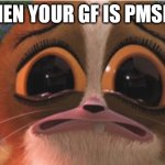 GF PMSing | WHEN YOUR GF IS PMSING | image tagged in crying mort | made w/ Imgflip meme maker