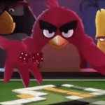 Angry bird rolling an dice