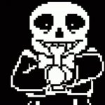 Sans with Jesus and bones on his side GIF Template
