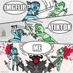 Am I the only one who likes TikTok? Don't tell me I actually do | IMGFLIP; TIKTOK; ME | image tagged in sword fight | made w/ Imgflip meme maker