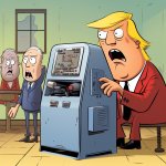 Trump and voting machine comic