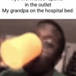 bro got his heart restarted | 9yo me: makes "sparks" in the outlet
My grandpa on the hospital bed: | image tagged in gifs,grandpa,hospital,dark humor,funny,whoops | made w/ Imgflip video-to-gif maker