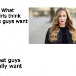 What girls think guys want template