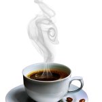 Taza de café con vapor Coffey cup with steam transparent