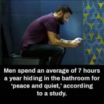 Men poop time peace and quiet