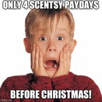 Home Alone Face | ONLY 4 SCENTSY PAYDAYS; BEFORE CHRISTMAS! | image tagged in home alone face | made w/ Imgflip meme maker