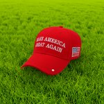 MAGA hat in field template