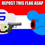 Reposted | REPOST THIS FLAG ASAP | image tagged in me killing skyocean flag | made w/ Imgflip meme maker