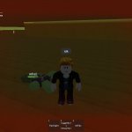 roblox player standing next to zombie