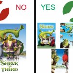 YES/NO - Shrek Movies | YES; NO | image tagged in yes/no meme | made w/ Imgflip meme maker