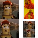 This template is miles better lol | image tagged in theodore tugboat drake meme | made w/ Imgflip meme maker