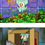 Squidward Debt meme