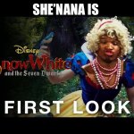 The new snow white | SHE’NANA IS | image tagged in shenana is snow white,funny,memes | made w/ Imgflip meme maker