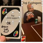 Toji playing uno